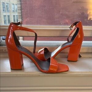 Worthington Vibrant Orange Block Heel Sandals